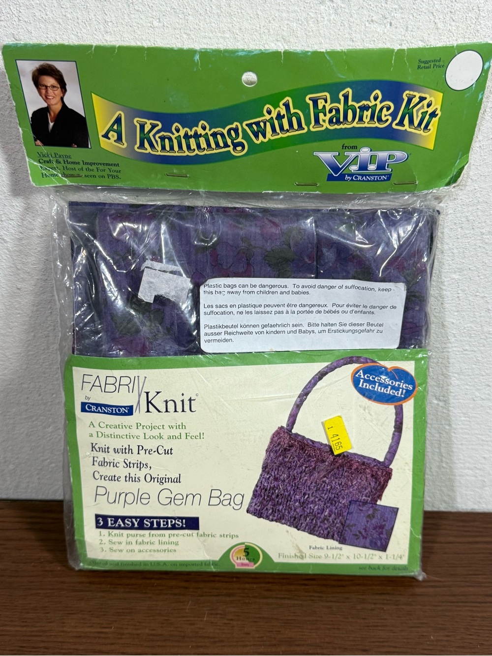 Knitting With Fabric Fabri Knit Purple Gem Bag Kit